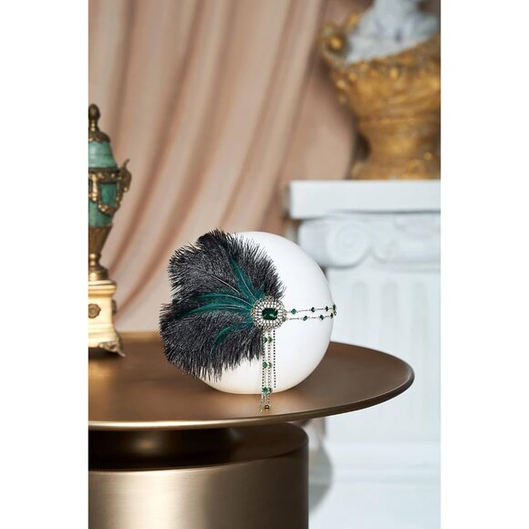 1920s Flapper Headband Beaded Feather Costume Accessory for Gatsby Style - Picture 2 of 6